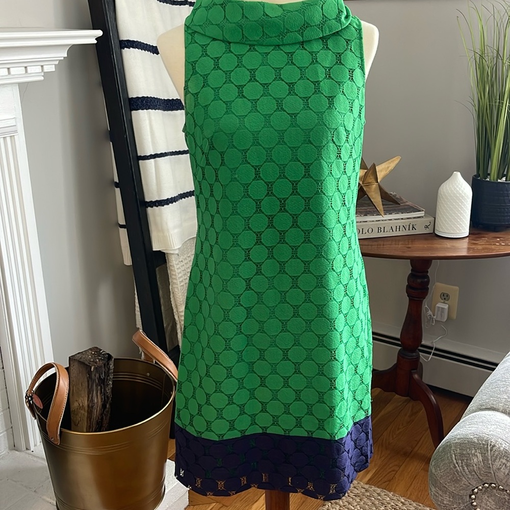 Adrianna Papell green and navy dress. Size 8
